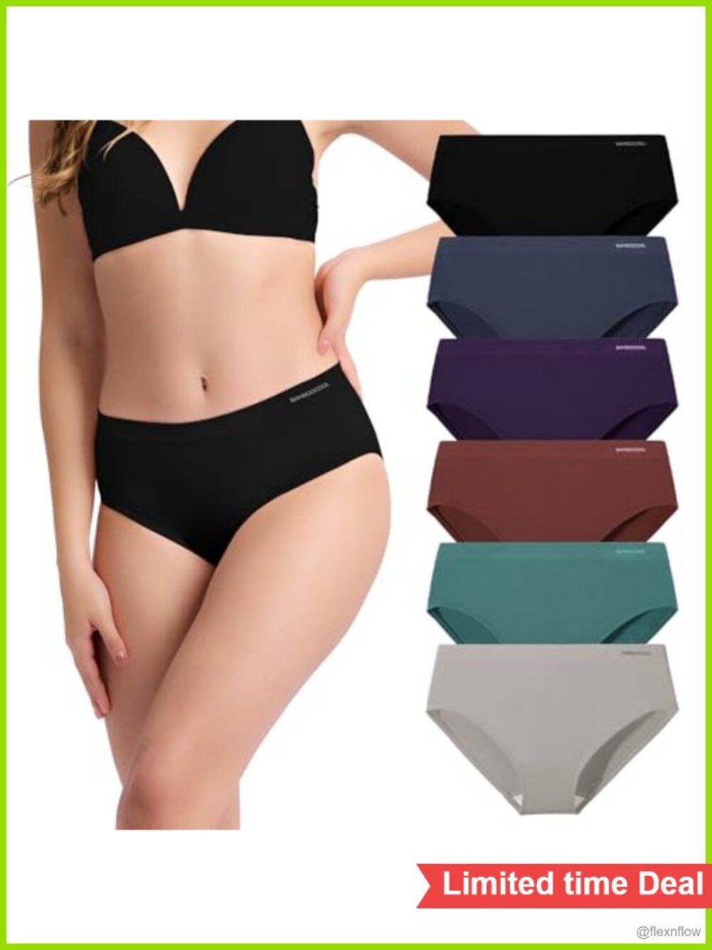 Bamboo Seamless Bikini Panties Breathable Hipster Ladies Underwear